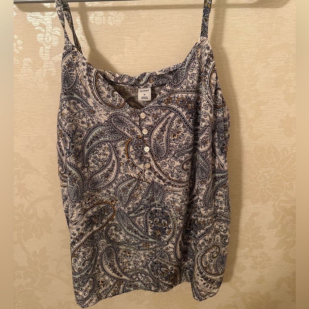 Gently Used Blue Paisley Tank Blouse